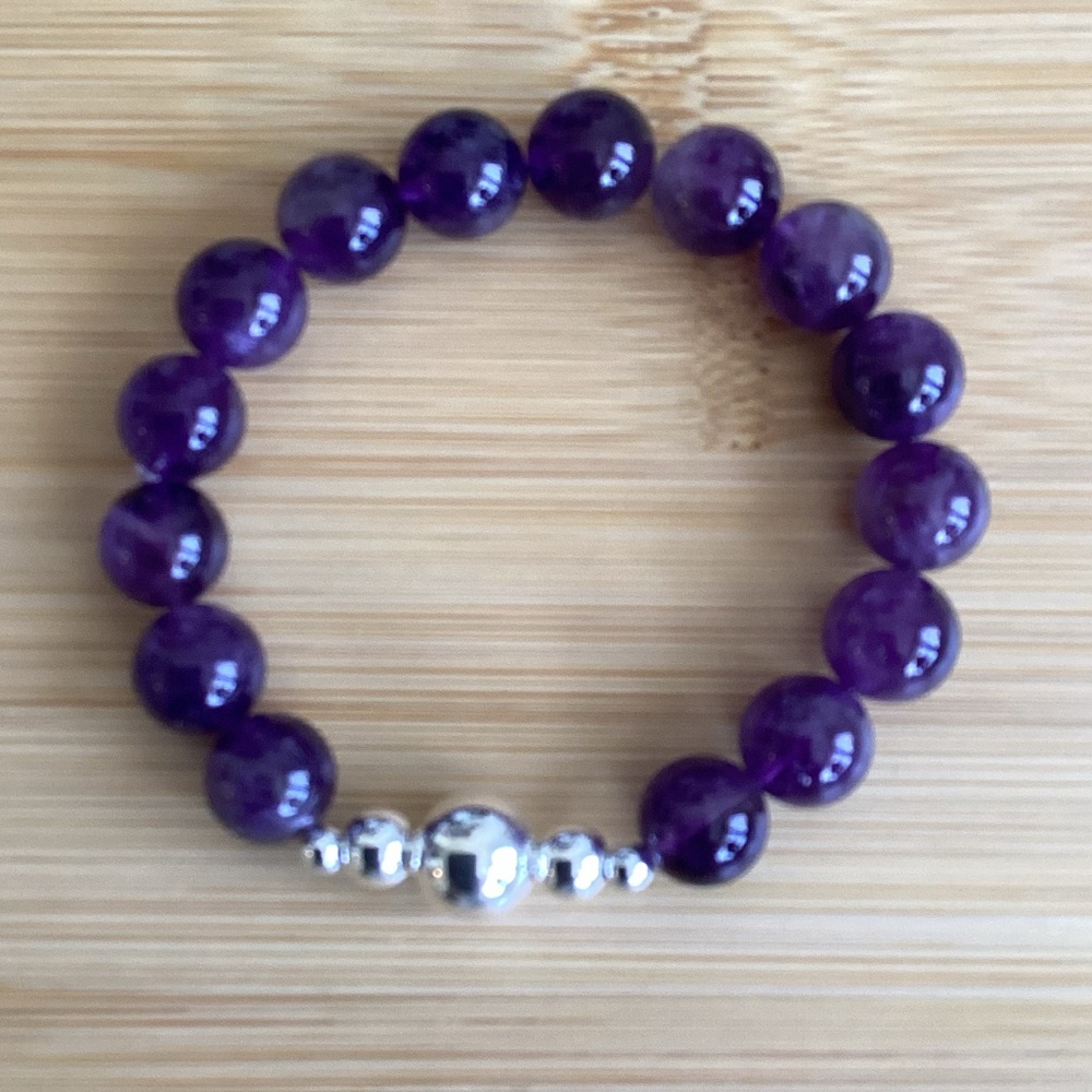 AAA Amethyst Sterling Silver Bracelet